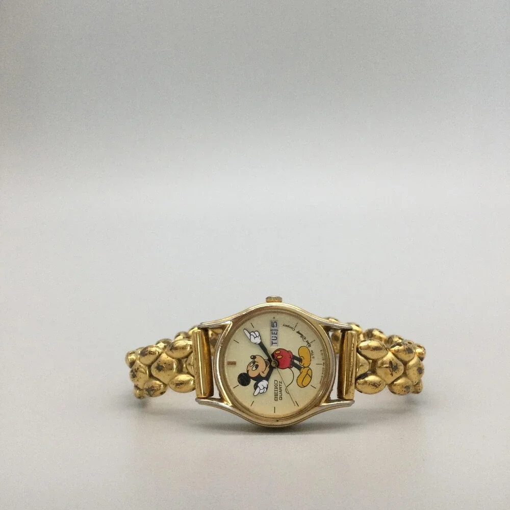 Vintage Seiko Womens Watch 22mm Mickey Mouse3Y03-0049 NOT RUNNING FOR PARTS